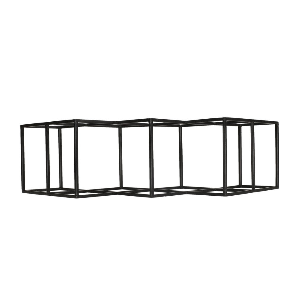 Wine Rack with Diamond Slots, 24 Inch Compact Design, Matte Black -BM323713