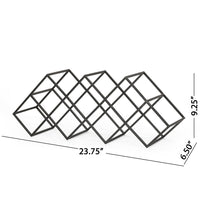 Wine Rack with Diamond Slots, 24 Inch Compact Design, Matte Black -BM323713
