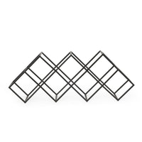 Wine Rack with Diamond Slots, 24 Inch Compact Design, Matte Black -BM323713