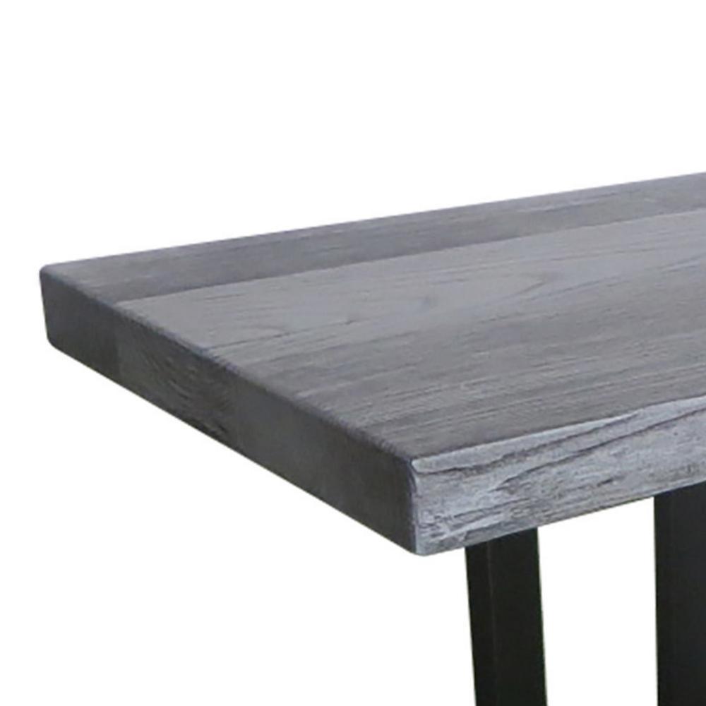 Benny Dining Bench, Modern 66 Inch Rectangular Outdoor Plaid Gray Concrete -BM323716