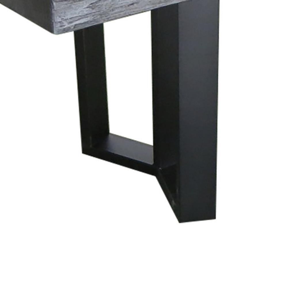 Benny Dining Bench, Modern 66 Inch Rectangular Outdoor Plaid Gray Concrete -BM323716