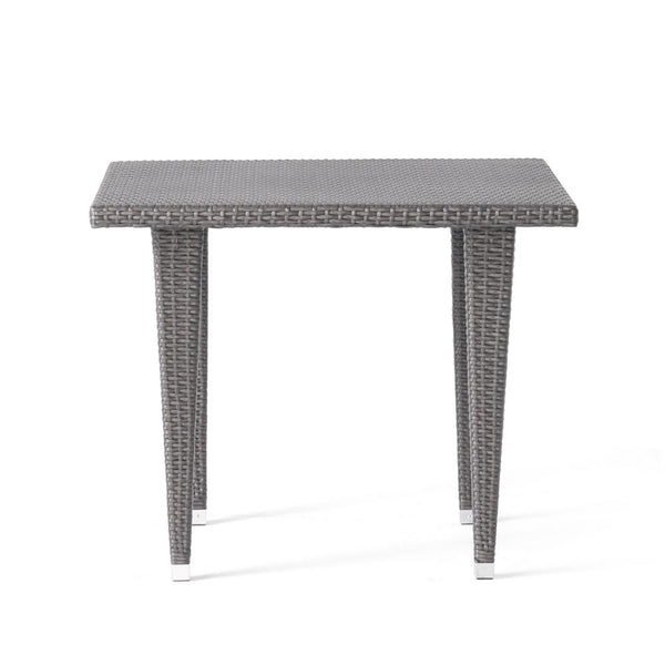 Miny Dining Table, 35 Inch Square Top, Iron, Multi Brown Outdoor Wicker -BM323723