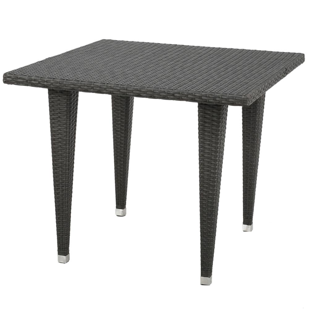 Miny Dining Table, 35 Inch Square Top, Iron, Multi Brown Outdoor Wicker -BM323723