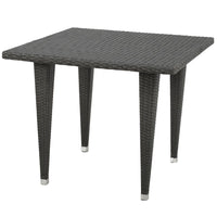 Miny Dining Table, 35 Inch Square Top, Iron, Multi Brown Outdoor Wicker -BM323723