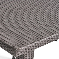 Miny Dining Table, 35 Inch Square Top, Iron, Multi Brown Outdoor Wicker -BM323723