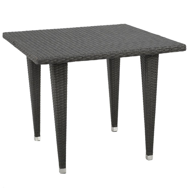 Miny Dining Table, 35 Inch Square Top, Iron, Multi Brown Outdoor Wicker