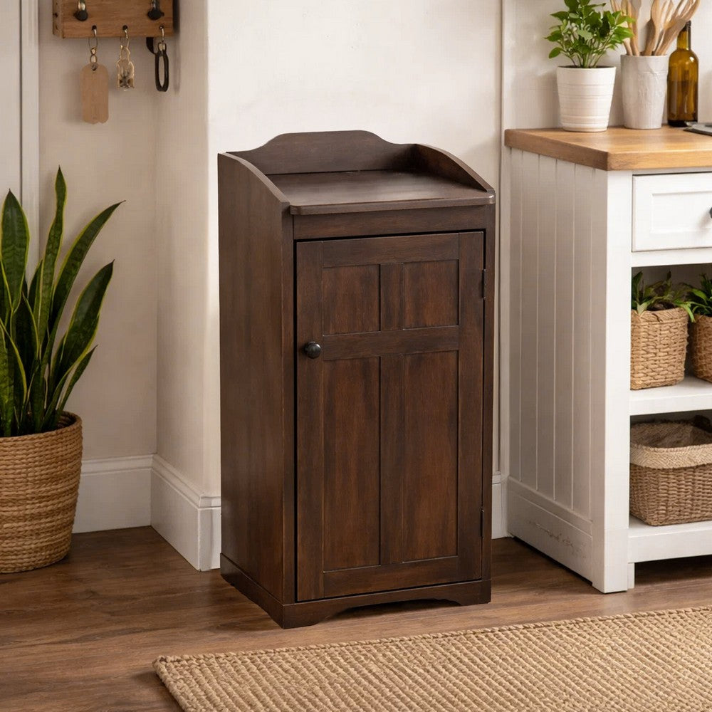 Homestead Trash Box, 34 Inch Tall, Rough Sawn Mahogany, Dark Brown -BM323736