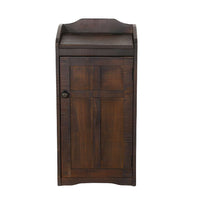 Homestead Trash Box, 34 Inch Tall, Rough Sawn Mahogany, Dark Brown -BM323736