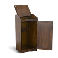 Homestead Trash Box, 34 Inch Tall, Rough Sawn Mahogany, Dark Brown -BM323736