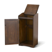 Homestead Trash Box, 34 Inch Tall, Rough Sawn Mahogany, Dark Brown -BM323736