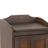 Homestead Trash Box, 34 Inch Tall, Rough Sawn Mahogany, Dark Brown -BM323736