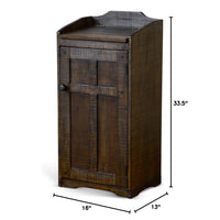 Homestead Trash Box, 34 Inch Tall, Rough Sawn Mahogany, Dark Brown -BM323736