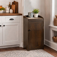 Homestead Trash Box, 34 Inch Tall, Rough Sawn Mahogany, Dark Brown -BM323736