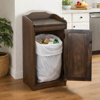 Homestead Trash Box, 34 Inch Tall, Rough Sawn Mahogany, Dark Brown -BM323736