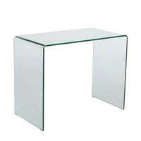 Glass Dining Table, 38 Inch Rectangular Waterfall Edge, Small Space - BM323737