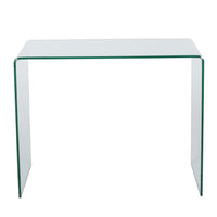 Glass Dining Table, 38 Inch Rectangular Waterfall Edge, Small Space - BM323737