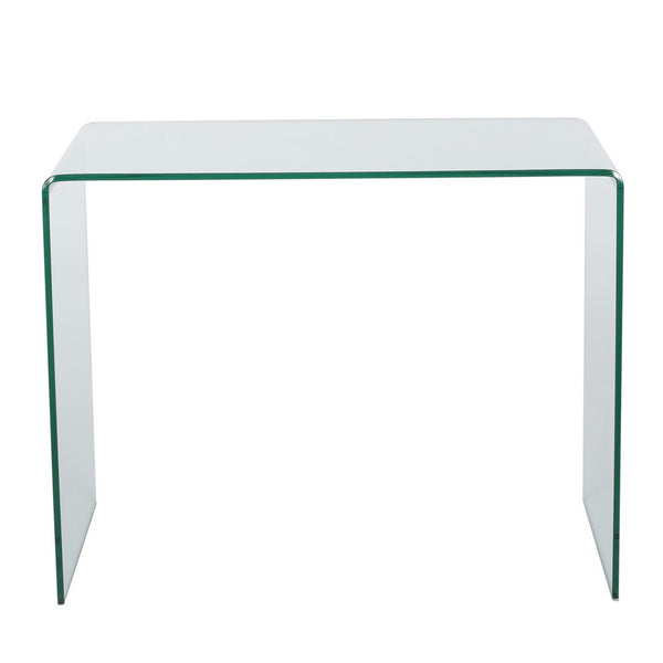 Glass Dining Table, 38 Inch Rectangular Waterfall Edge, Small Space - BM323737