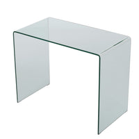 Glass Dining Table, 38 Inch Rectangular Waterfall Edge, Small Space - BM323737