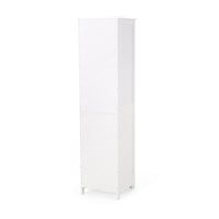 Cabe Tall Bathroom Linen Cabinet, 3 Display Shelves 1 Door, White - BM323760