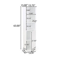 Cabe Tall Bathroom Linen Cabinet, 3 Display Shelves 1 Door, White - BM323760
