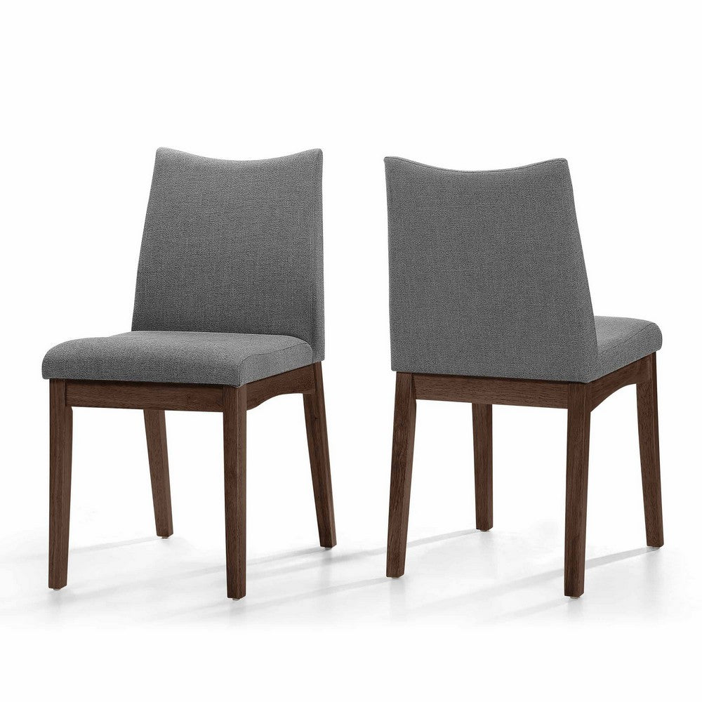 Heli Side Dining Chair, Set of 2, Curved, Gray Textured, Splayed Legs - BM323766