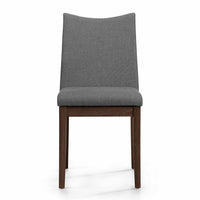 Heli Side Dining Chair, Set of 2, Curved, Gray Textured, Splayed Legs - BM323766