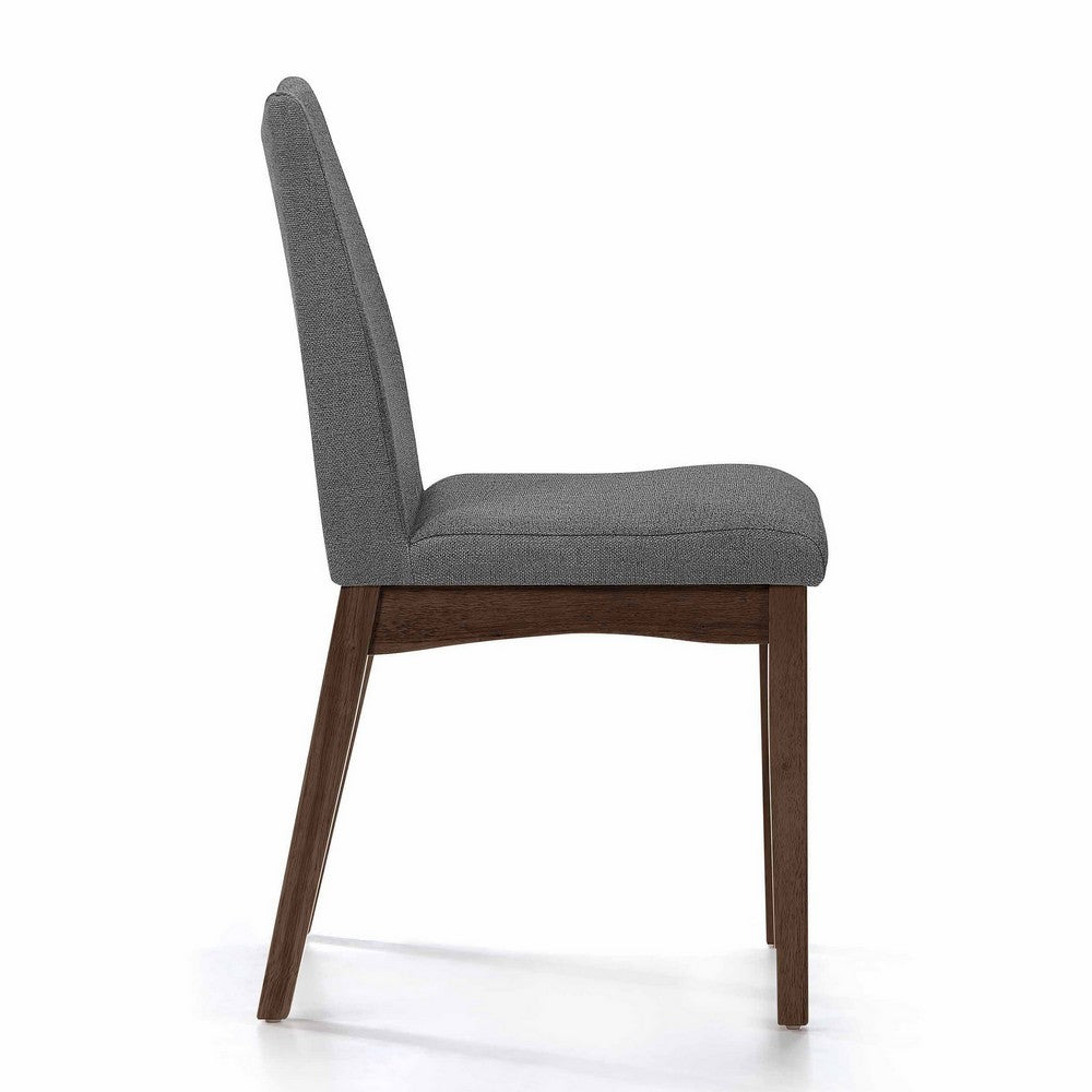 Heli Side Dining Chair, Set of 2, Curved, Gray Textured, Splayed Legs - BM323766