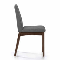 Heli Side Dining Chair, Set of 2, Curved, Gray Textured, Splayed Legs - BM323766