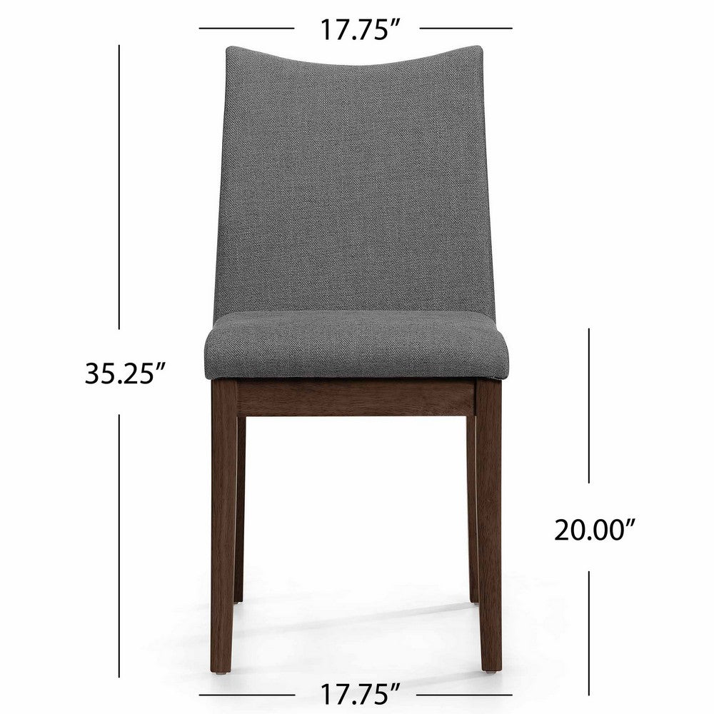 Heli Side Dining Chair, Set of 2, Curved, Gray Textured, Splayed Legs - BM323766