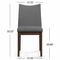 Heli Side Dining Chair, Set of 2, Curved, Gray Textured, Splayed Legs - BM323766
