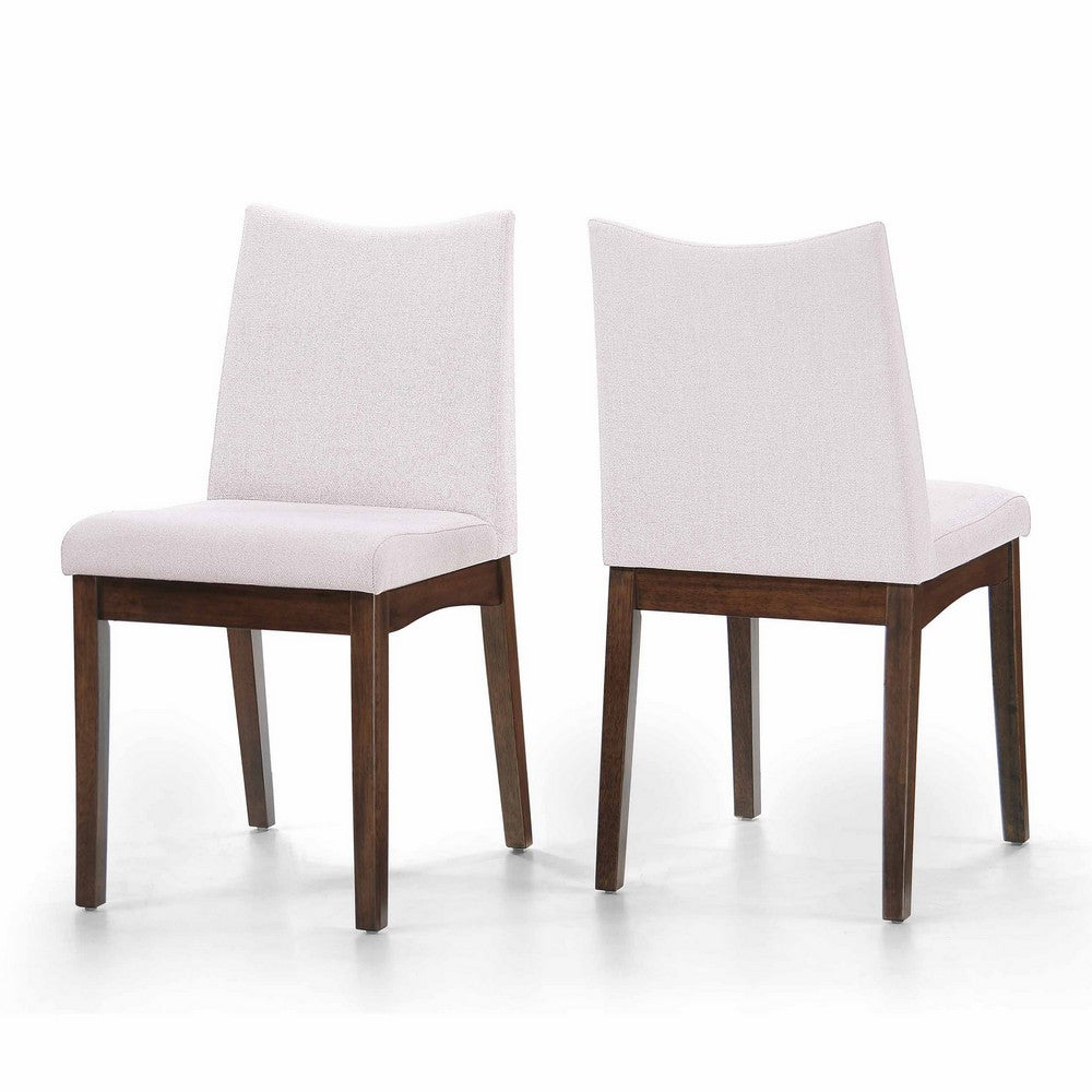Heli Side Dining Chair, Set of 2, Curved, Beige Textured, Splayed Legs - BM323767