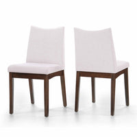 Heli Side Dining Chair, Set of 2, Curved, Beige Textured, Splayed Legs - BM323767