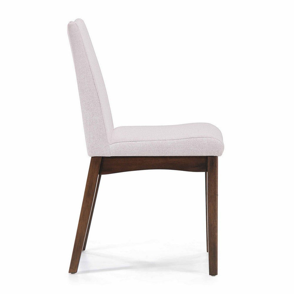 Heli Side Dining Chair, Set of 2, Curved, Beige Textured, Splayed Legs - BM323767