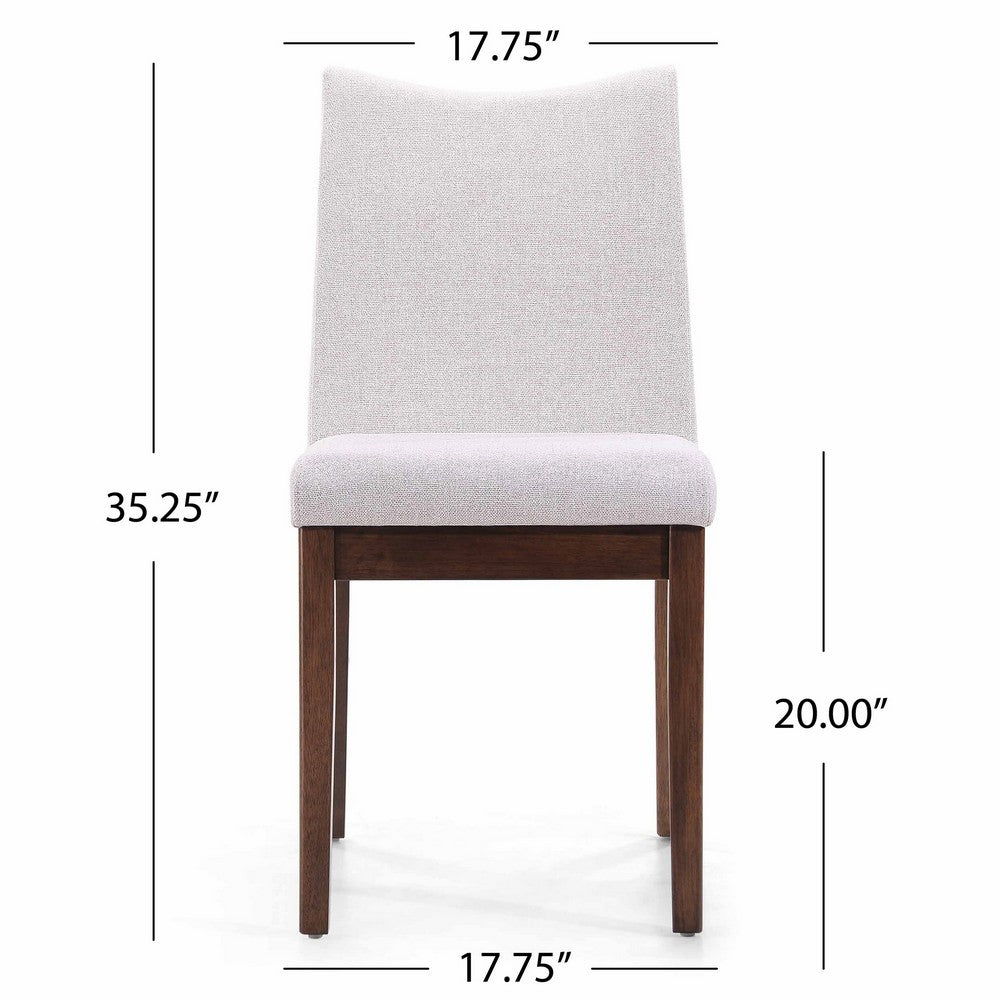 Heli Side Dining Chair, Set of 2, Curved, Beige Textured, Splayed Legs - BM323767