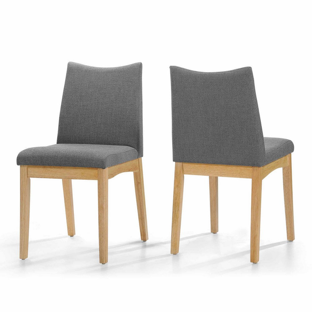 Heli Side Dining Chair, Set of 2, Curved, Dark Gray, Splayed Legs - BM323769
