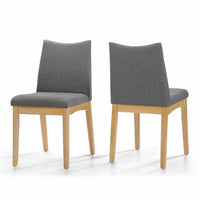 Heli Side Dining Chair, Set of 2, Curved, Dark Gray, Splayed Legs - BM323769