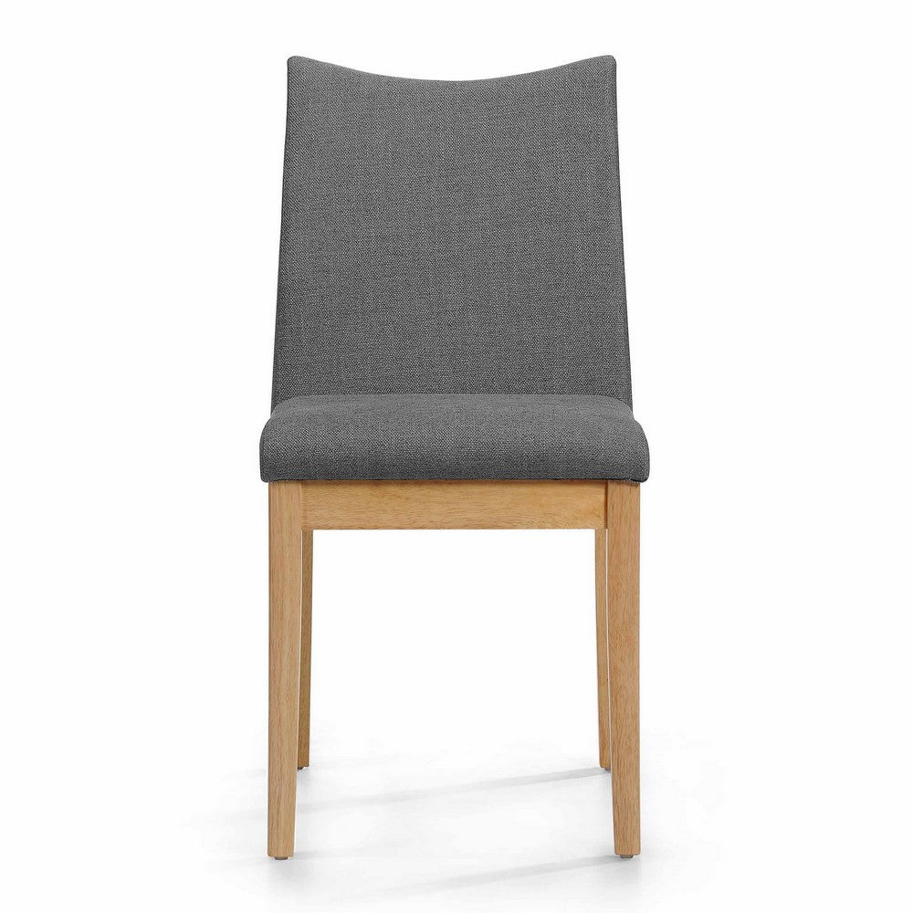 Heli Side Dining Chair, Set of 2, Curved, Dark Gray, Splayed Legs - BM323769