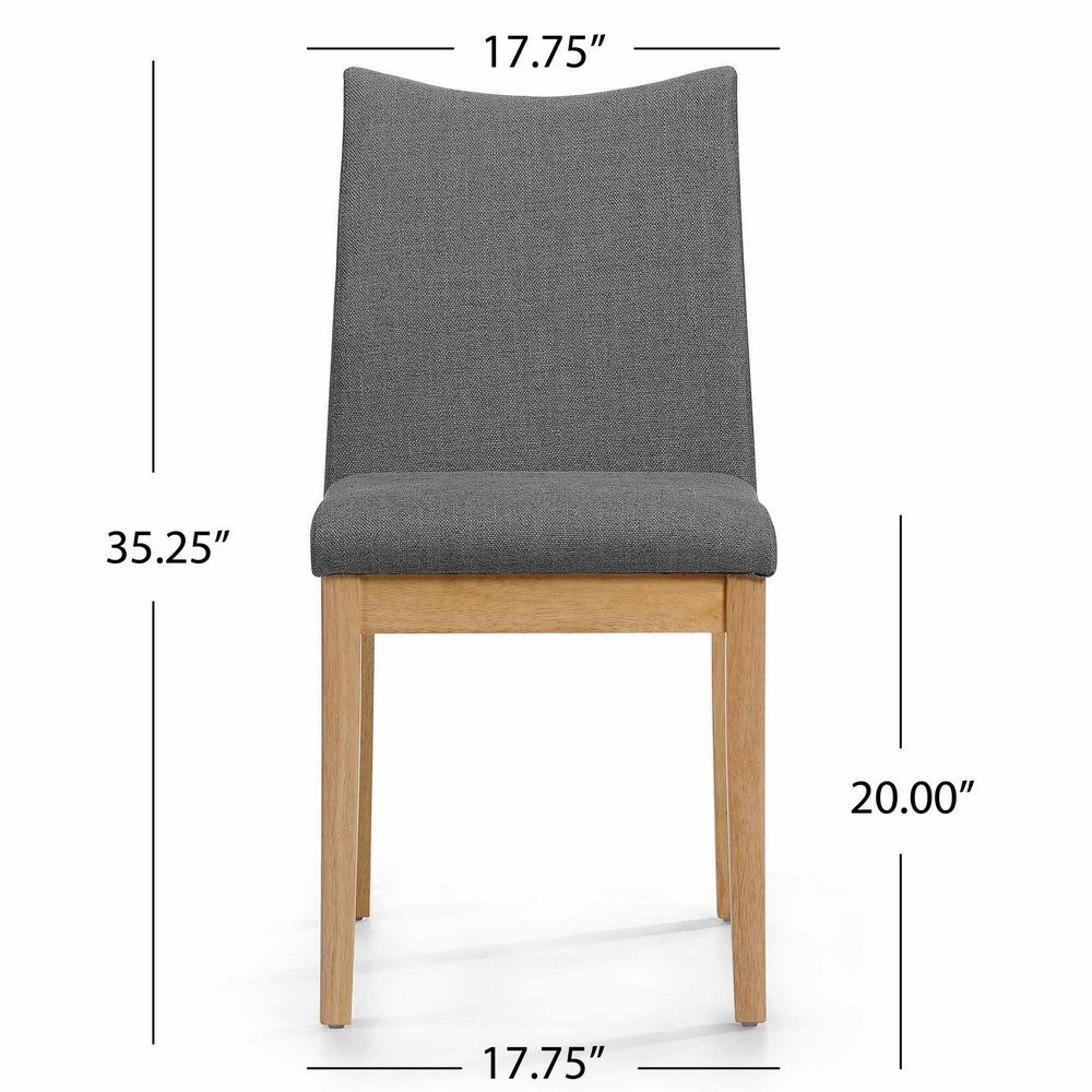 Heli Side Dining Chair, Set of 2, Curved, Dark Gray, Splayed Legs - BM323769