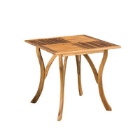Olen Outdoor Dining Table, Slatted Square 32 Inch, Brown Acacia Wood - BM323795