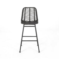 Barstool, Set of 2, Ratten, Grey, Knitted With Wire - BM323812