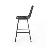 Barstool, Set of 2, Ratten, Grey, Knitted With Wire - BM323812