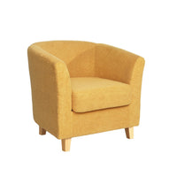Chair, 31 Inch Tub Design, Flourish Design, Modern Fabric, Mustard Yellow - BM323816