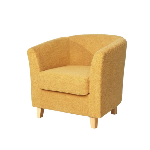Chair, 31 Inch Tub Design, Flourish Design, Modern Fabric, Mustard Yellow - BM323816
