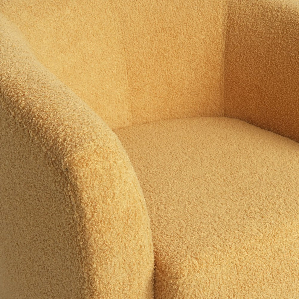Chair, 31 Inch Tub Design, Flourish Design, Modern Fabric, Mustard Yellow - BM323816