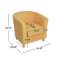 Chair, 31 Inch Tub Design, Flourish Design, Modern Fabric, Mustard Yellow - BM323816