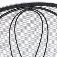 Fireplace Screen 57 Inch, 3 Panel Scrolled Mesh, Black Silver Iron - BM323821
