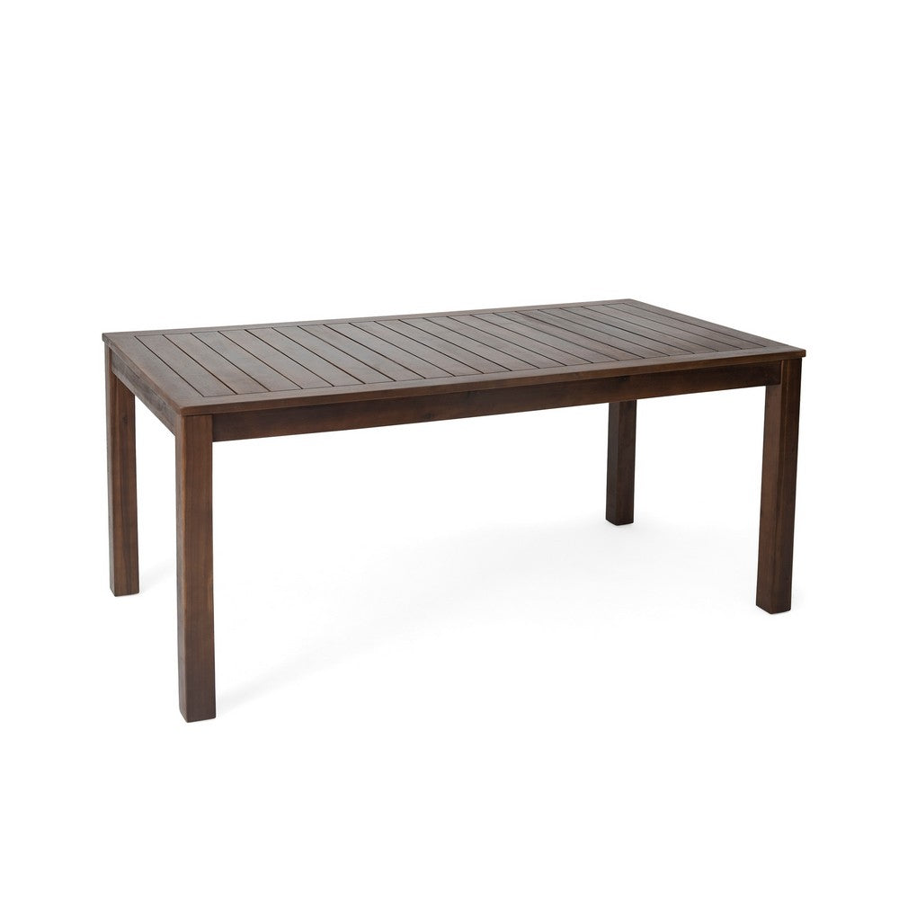 Feya Outdoor Dining Table, 69" Rectangular Top, Brown Acacia Wood - BM323824