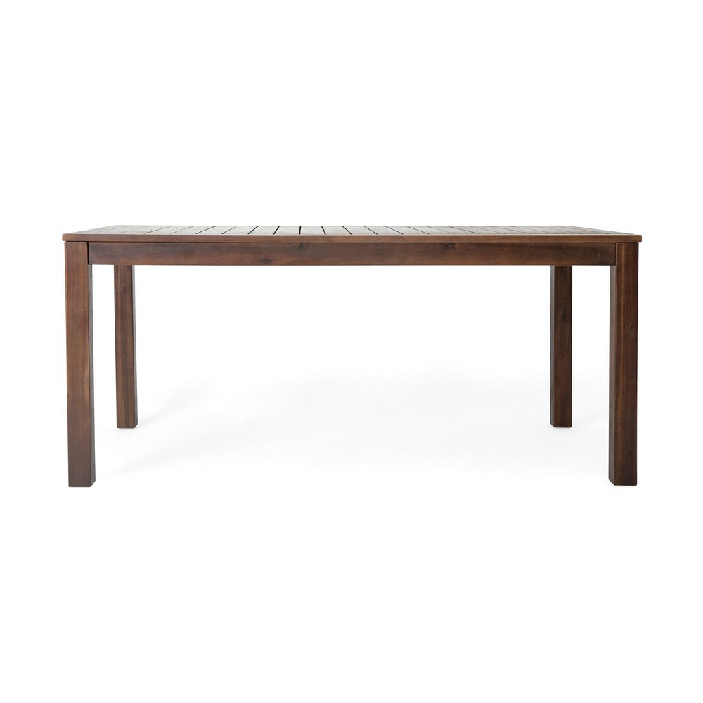 Feya Outdoor Dining Table, 69" Rectangular Top, Brown Acacia Wood - BM323824