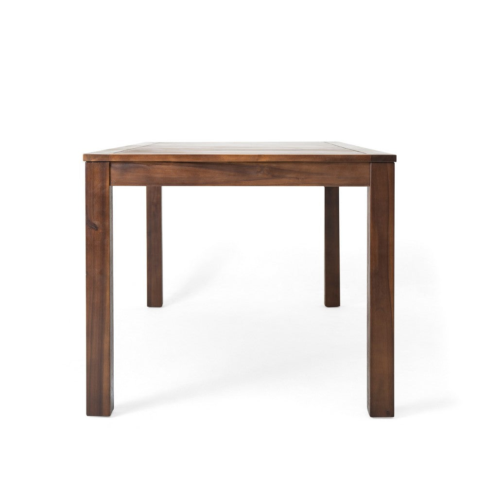 Feya Outdoor Dining Table, 69" Rectangular Top, Brown Acacia Wood - BM323824