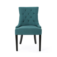 Chen Dining Chair Set of 2, 36 Inch Oval Shaped Padded Cushion, Teal - BM323829